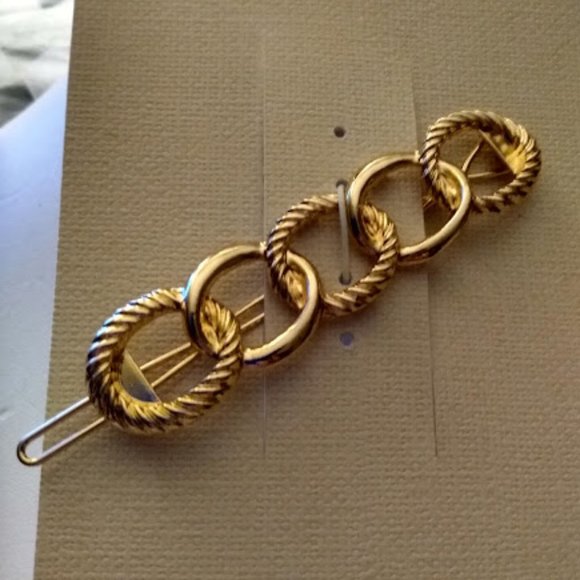 Kohl's Other - KOHL'S Gold Smooth & Rope Textured Large Hair Barrette**NEW!